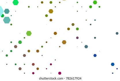 Light Multicolor, Rainbow vector abstract textured polygonal background. Brand-new blurry hexagonal design. Pattern can be used for background.