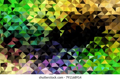 Light Multicolor, Rainbow vector abstract mosaic pattern. A vague abstract illustration with gradient. Triangular pattern for your business design.