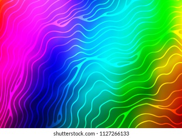 Light Multicolor, Rainbow vector backdrop with bent lines. Brand new colored illustration in marble style with gradient. Marble style for your business design.