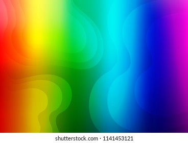 Light Multicolor, Rainbow vector backdrop with bent lines. Geometric illustration with gradient.  Textured wave pattern for backgrounds.