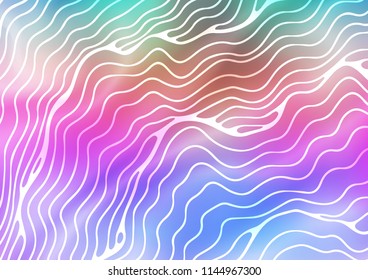 Light Multicolor, Rainbow vector backdrop with bent lines. Brand new colored illustration in marble style with gradient. A completely new template for your business design.