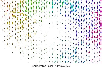 Light Multicolor, Rainbow vector backdrop with dots. Glitter abstract illustration with blurred drops of rain. Pattern for ads, leaflets.
