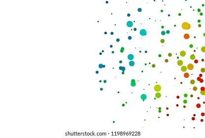 Light Multicolor, Rainbow vector backdrop with dots, spots. Blurred bubbles on abstract backdrop with colorful gradient. Template for your brand book.