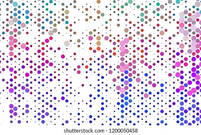 Light Multicolor, Rainbow vector backdrop with dots, spots. Blurred decorative design in abstract style with bubbles. Pattern of water, rain drops.