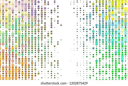 Light Multicolor, Rainbow vector backdrop with dots. Abstract illustration with colored bubbles in nature style. Design for business adverts.