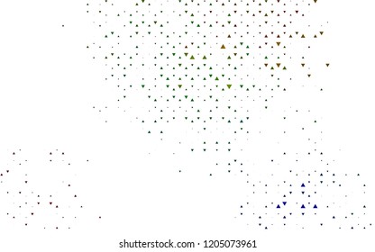 Light Multicolor, Rainbow vector backdrop with lines, triangles. Triangles on abstract background with colorful gradient. Modern template for your landing page.