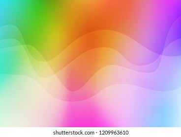 Light Multicolor, Rainbow vector backdrop with bent lines. Colorful abstract illustration with gradient lines. The template for cell phone backgrounds.