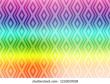 Light Multicolor, Rainbow vector backdrop with lines, cubes. Colorful illustration with lines, cubes on abstract template. Pattern for business booklets, leaflets.