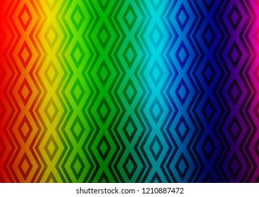 Light Multicolor, Rainbow vector backdrop with lines, cubes. Colorful decorative design in simple style with lines, rhombuses. Backdrop for TV commercials.