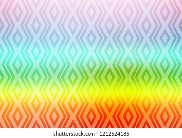 Light Multicolor, Rainbow vector backdrop with lines, cubes. Glitter abstract illustration with colorful lines, rhombuses. Pattern for business booklets, leaflets.