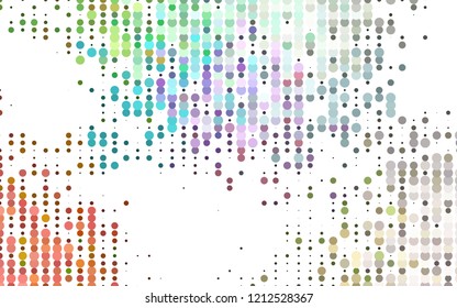 Light Multicolor, Rainbow vector backdrop with dots. Abstract illustration with colored bubbles in nature style. Pattern for beautiful websites.