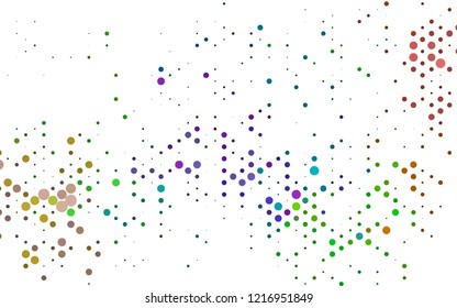 Light Multicolor, Rainbow vector backdrop with dots, spots. Blurred bubbles on abstract backdrop with colorful gradient. Design for business adverts.