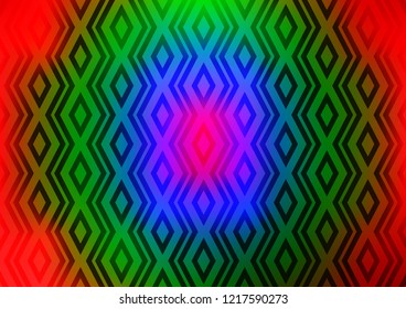Light Multicolor, Rainbow vector backdrop with lines, cubes. Colorful decorative design in simple style with lines, rhombuses. Backdrop for TV commercials.