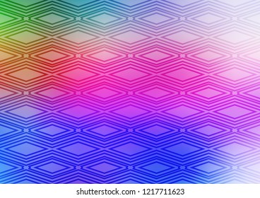 Light Multicolor, Rainbow vector backdrop with lines, cubes. Colorful decorative design in simple style with lines, rhombuses. Best design for your ad, poster, banner.