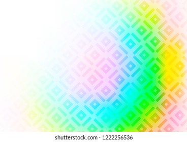 Light Multicolor, Rainbow vector backdrop with lines, cubes. Modern geometric abstract illustration with lines, squares. Pattern for websites, landing pages.