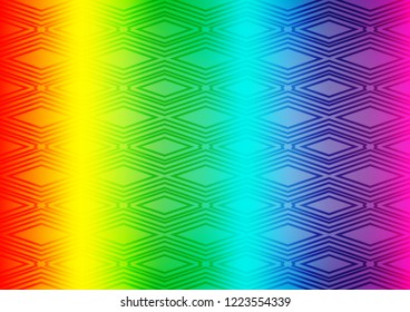 Light Multicolor, Rainbow vector backdrop with lines, cubes. Shining colorful illustration with lines, rectangles. Best design for your ad, poster, banner.