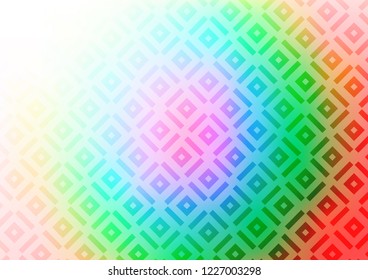 Light Multicolor, Rainbow vector backdrop with lines, cubes. Colorful illustration with lines, cubes on abstract template. Backdrop for TV commercials.