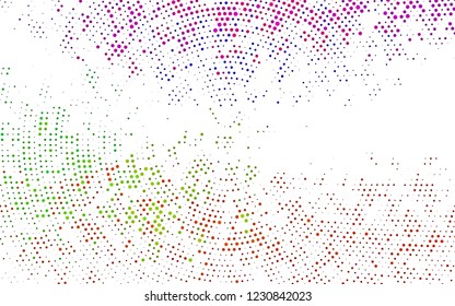Light Multicolor, Rainbow vector backdrop with dots. Blurred decorative design in abstract style with bubbles. Pattern of water, rain drops.