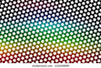 Light Multicolor, Rainbow vector backdrop with dots. Abstract illustration with colored bubbles in nature style. Template for your brand book.