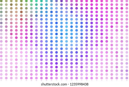 Light Multicolor, Rainbow vector backdrop with dots. Blurred decorative design in abstract style with bubbles. Design for posters, banners.