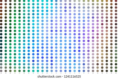 Light Multicolor, Rainbow vector backdrop with dots. Blurred decorative design in abstract style with bubbles. Design for posters, banners.