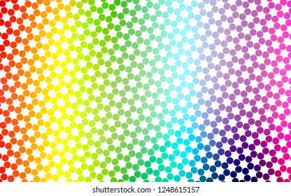 Light Multicolor, Rainbow vector backdrop with dots. Blurred bubbles on abstract background with colorful gradient. Pattern for ads, booklets.