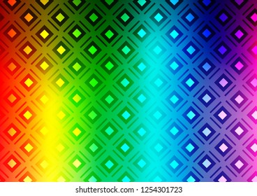 Light Multicolor, Rainbow vector backdrop with lines, cubes. Colorful decorative design in simple style with lines, rhombuses. Best design for your ad, poster, banner.