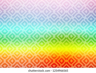 Light Multicolor, Rainbow vector backdrop with lines, cubes. Glitter abstract illustration with colorful lines, rhombuses. Pattern for business booklets, leaflets.