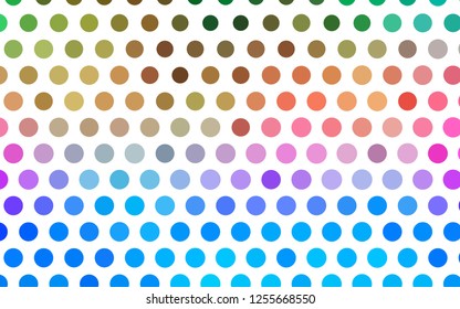 Light Multicolor, Rainbow vector backdrop with dots. Abstract illustration with colored bubbles in nature style. Design for posters, banners.