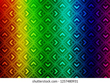 Light Multicolor, Rainbow vector backdrop with lines, cubes. Colorful decorative design in simple style with lines, rhombuses. Pattern for websites, landing pages.