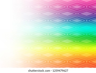 Light Multicolor, Rainbow vector backdrop with lines, cubes. Modern geometric abstract illustration with lines, squares. Pattern for business booklets, leaflets.