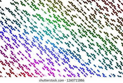 Light Multicolor, Rainbow vector backdrop with long lines. Glitter abstract illustration with colored sticks. Pattern for websites, landing pages.