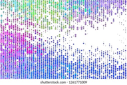 Light Multicolor, Rainbow vector backdrop with dots. Glitter abstract illustration with blurred drops of rain. Template for your brand book.