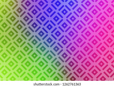 Light Multicolor, Rainbow vector backdrop with lines, cubes. Modern geometric abstract illustration with lines, squares. Best design for your ad, poster, banner.