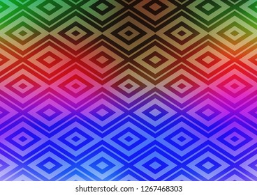 Light Multicolor, Rainbow vector backdrop with lines, cubes. Colorful illustration with lines, cubes on abstract template. Smart design for your business advert.