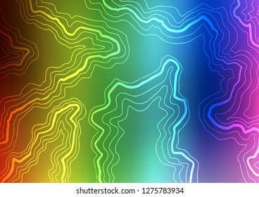 Light Multicolor, Rainbow vector backdrop with bent lines. Shining illustration, which consist of blurred lines, circles. The best blurred design for your business.