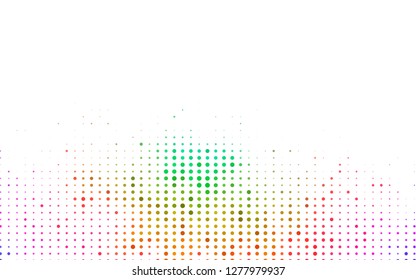 Light Multicolor, Rainbow vector backdrop with dots. Blurred bubbles on abstract background with colorful gradient. Design for business adverts.