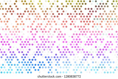 Light Multicolor, Rainbow vector backdrop with hexagons. Illustration with set of colorful hexagons. New design for website's poster, banner.