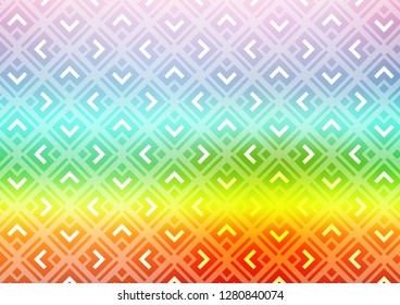 Light Multicolor, Rainbow vector backdrop with lines, cubes. Colorful decorative design in simple style with lines, rhombuses. Pattern for business booklets, leaflets.