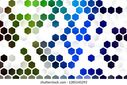 Light Multicolor, Rainbow vector backdrop with hexagons. Illustration of colored hexagons on white surface. Pattern can be used for landing pages.
