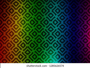 Light Multicolor, Rainbow vector backdrop with lines, cubes. Colorful illustration with lines, cubes on abstract template. Pattern for ads, posters, banners.