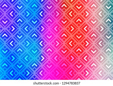 Light Multicolor, Rainbow vector backdrop with lines, cubes. Colorful decorative design in simple style with lines, rhombuses. Smart design for your business advert.