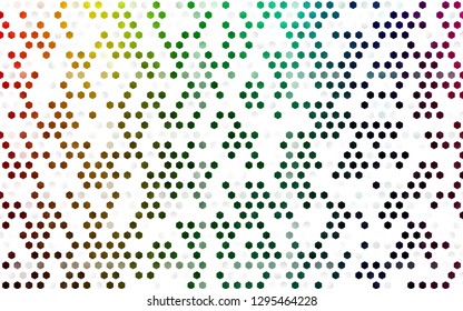 Light Multicolor, Rainbow vector backdrop with hexagons. White background with colorful hexagons. Pattern for ads, leaflets.