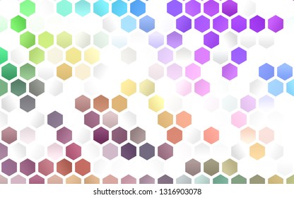 Light Multicolor, Rainbow vector backdrop with hexagons. Colorful hexagons on white backdrop. Beautiful design for your business advert.