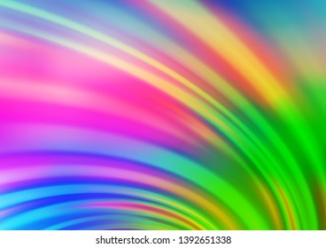 Light Multicolor, Rainbow vector backdrop with bent lines. Colorful illustration in abstract marble style with gradient. Textured wave pattern for backgrounds.
