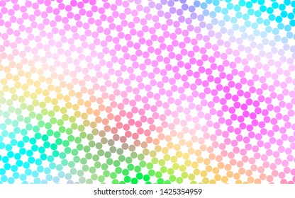 Light Multicolor, Rainbow vector backdrop with dots. Abstract illustration with colored bubbles in nature style. Design for business adverts.