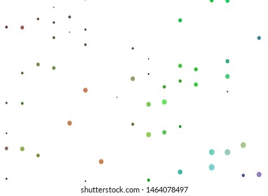 Light Multicolor, Rainbow vector backdrop with dots. Blurred bubbles on abstract background with colorful gradient. Template for your brand book.