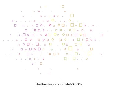 Light Multicolor, Rainbow vector backdrop with dots, spots, cubes. Colorful gradient with circles, rectangles on abstract backdrop. Design for business adverts.
