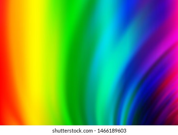 Light Multicolor, Rainbow vector backdrop with bent lines. Blurred geometric sample with gradient bubbles.  Marble style for your business design.