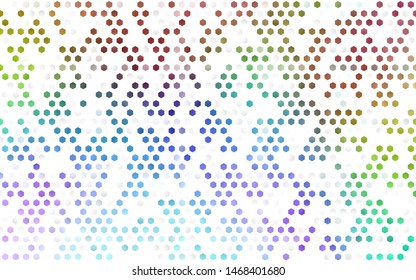 Light Multicolor, Rainbow vector backdrop with hexagons. Colorful hexagons on white backdrop. New design for website's poster, banner.
